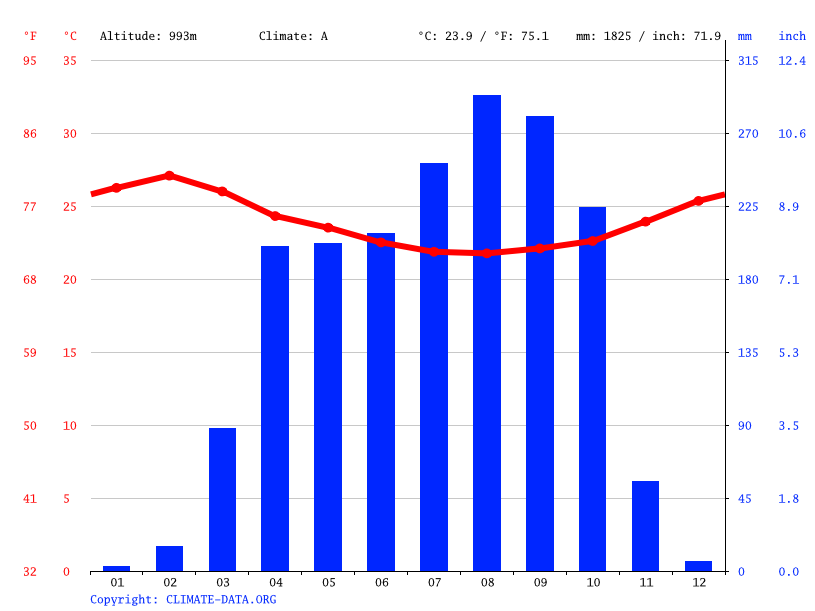 Central African Republic climate Average Temperature, weather by month